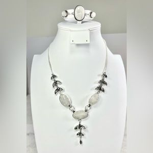 Moonstone 925 Gemstone Necklace & Bracelet ONLY